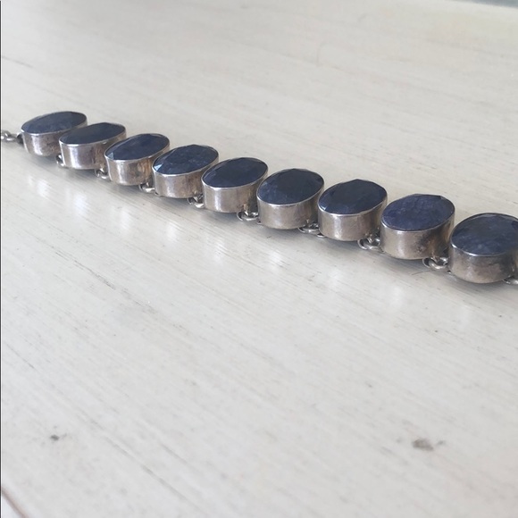 🟡 VINTAGE STERLING/STONE BRACELET - Picture 4 of 8